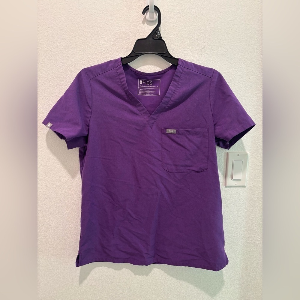 Figs Purple Scrub Top Size Small